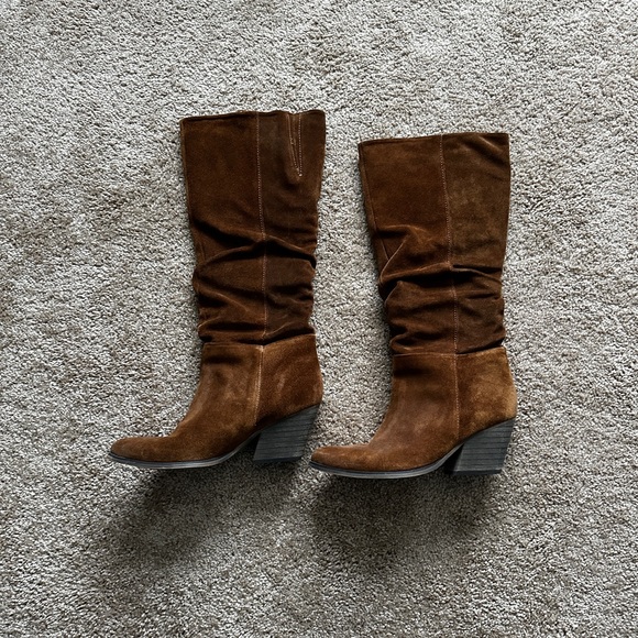 Crown Vintage Brown Suede Knee-High Boots - Picture 2 of 3